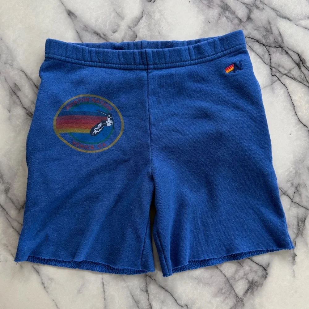 Aviator Nation Kids Royal Blue Kids Fleece Shorts Medium 8 - Picture 1 of 4